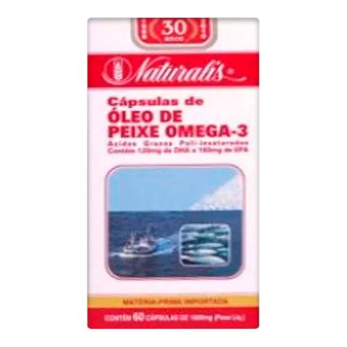 Óleo de Peixe Ômega 3 Naturalis 60 Cápsulas Óleo de Peixe Ômega 3 Naturalis 60 Cápsulas