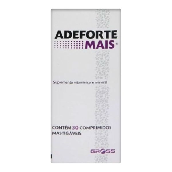 Polivitamínico Adeforte Mais Mastigável Gross 30 Comprimidos