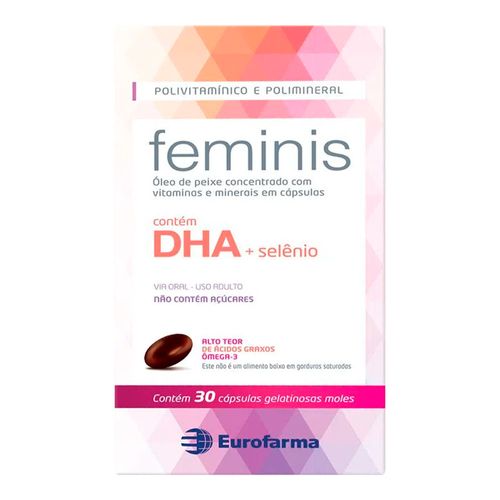 Polivitamínico Feminis Eurofarma 30 Cápsulas Polivitamínico Feminis Eurofarma 30 Cápsulas