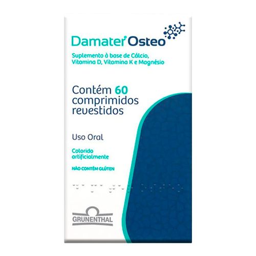 Suplemento Vitamínico Cálcio Damater Osteo Com 60 Comprimidos Suplemento Vitamínico Cálcio Damater Osteo Com 60 Comprimidos