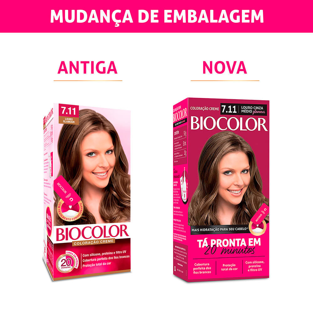 Mini Kit Tintura Biocolor Louro Cinza Médio Glamour 7.11 - Drogaria Sao ...