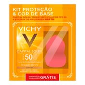 Kit Protetor Solar Vichy Capital Soleil FPS50 Grátis Pincel