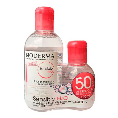 Kit Água Micelar Dermatológica Calmante Bioderma Sensibio H2O 250ml + 100ml Kit Água Micelar Dermatológica Calmante Bioderma Sensibio H2O 250ml + 100ml