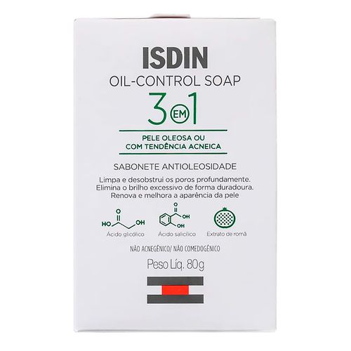 Sabonete em Barra Isdin Oil-Control 3 em 1 80g Sabonete em Barra Isdin Oil-Control 3 em 1 80g