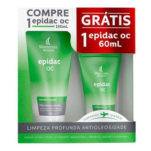 Kit-Sabonete-Liquido-Facial-Epidac-OC-150ml---60ml Kit-Sabonete-Liquido-Facial-Epidac-OC-150ml---60ml