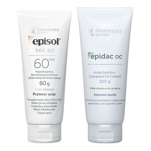 Kit-Protetor-Solar-Episol-Sec-OC-FPS60-60g---Sabonete-Liquido-Epidac-OC-100ml Kit-Protetor-Solar-Episol-Sec-OC-FPS60-60g---Sabonete-Liquido-Epidac-OC-100ml