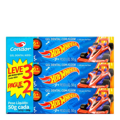 744735---Creme-dental-Condor-Infantil-Hot-Wheels-50g-3-Unidades-1 744735---Creme-dental-Condor-Infantil-Hot-Wheels-50g-3-Unidades-1