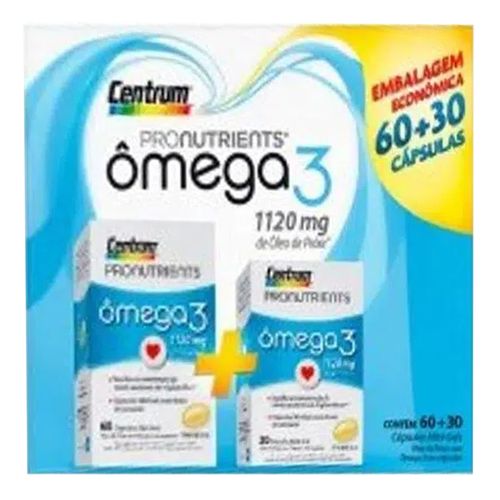 Suplemento Vitamínico Centrum Pronutrients Ômega 3 60 cápsulas + 30 cápsulas Suplemento Vitamínico Centrum Pronutrients Ômega 3 60 cápsulas + 30 cápsulas