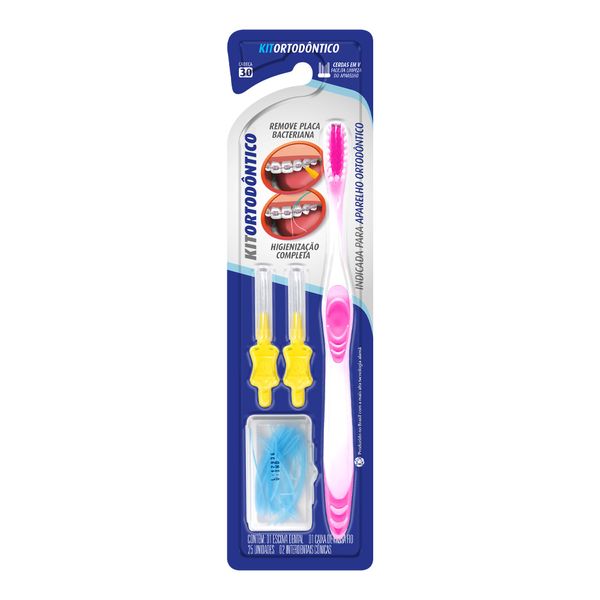 Kit Escova Dental Clean + Passa Fio 25 Unidades