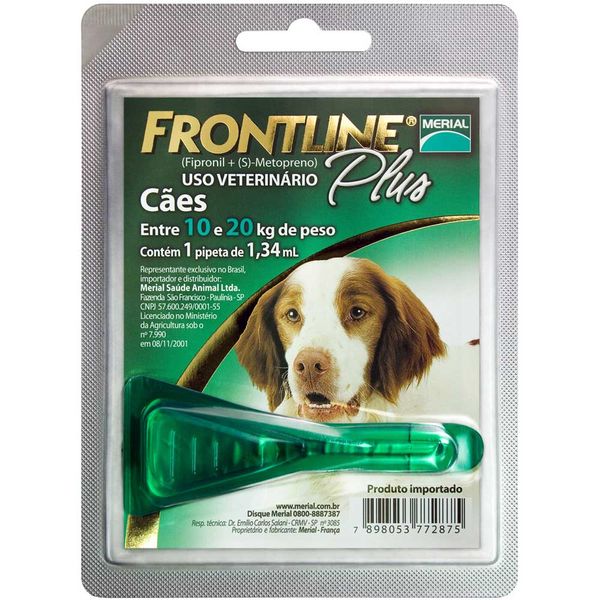 Frontline Plus M - Para Cães De10 Até 20Kg