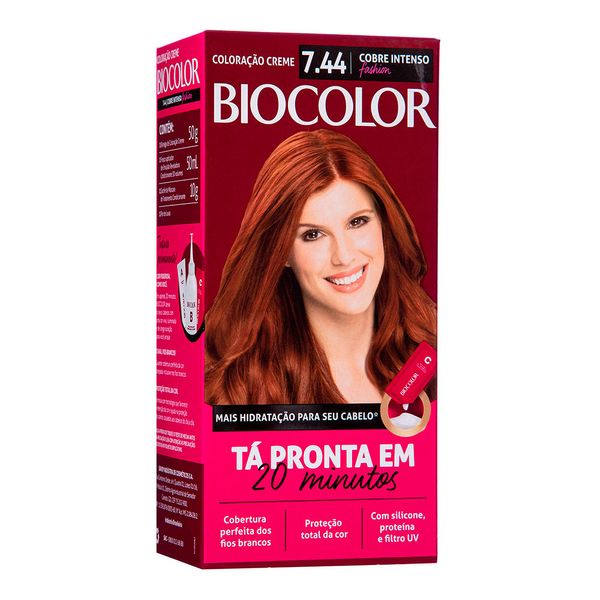 Coloração Permanente Biocolor Cobre Intenso Fashion 7.44 a Unidade 1 Unidade