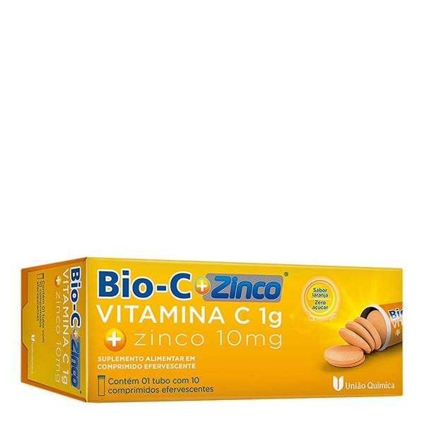 Vitamina BIO-C + Zinco 10mg União Química 10 Comprimidos
