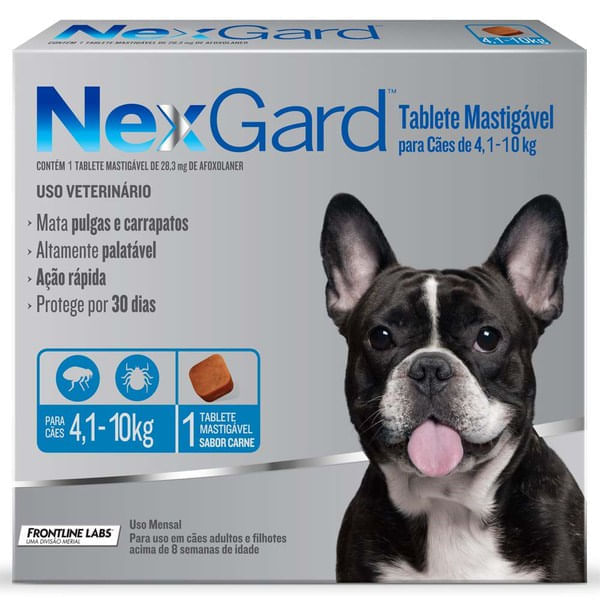Nexgard 28,3 Mg Cães De 4,1 A 10 Kg Cx Com 1 Tablete