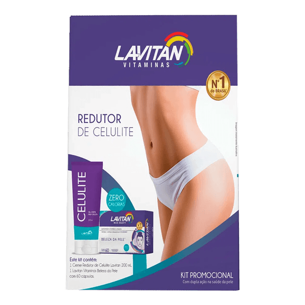 Kit Lavitan Beauty 60 Cápsulas + Creme Redutor De Celulite 200ml