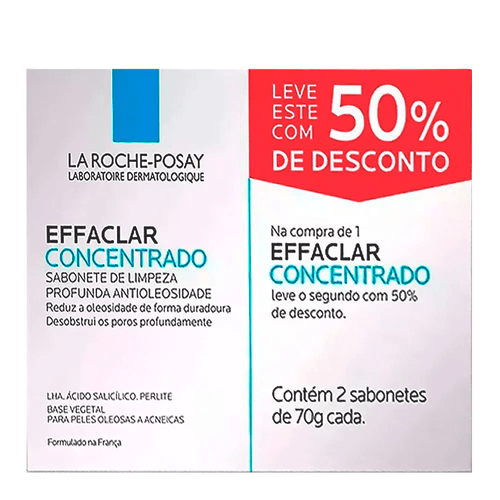 Kit Effaclar Sabonete Facial Concentrado La Roche Posay 70g 2 Unidades Kit Effaclar Sabonete Facial Concentrado La Roche Posay 70g 2 Unidades