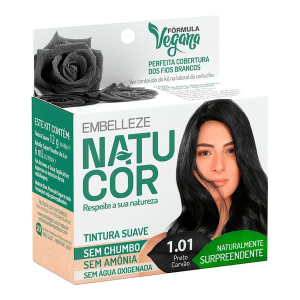 Tintura Natucor Fórmula Vegana 1.01 Preto Carvão 1 Unidade