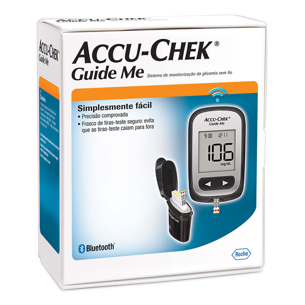 Kit Aparelho de Glicemia Accu Check Guide Me + 10 Tiras