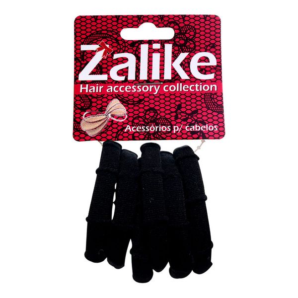 Kit Elástico para Cabelos Zalike Preto 6 Unidades