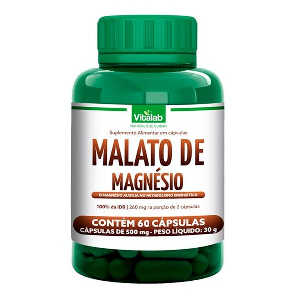 Malato de Magnésio 500mg Vitalab 60 Comprimidos