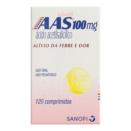 Analgésico E Antitérmico Aas Infantil 100Mg Safoni 120 Comprimidos
