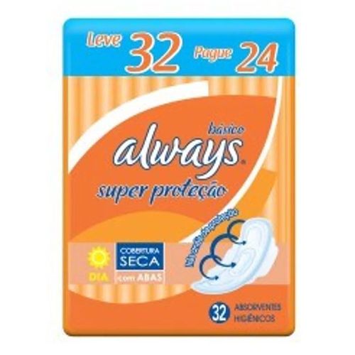 Absorvente-Always-Basico-Malha-Seca-Abas-32-Unidades