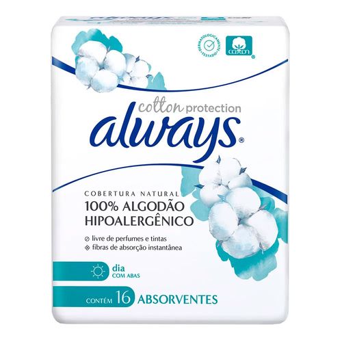 Absorvente-Always-Hipoalergenico-Cotton-Com-Abas-16-Unidades Absorvente-Always-Hipoalergenico-Cotton-Com-Abas-16-Unidades