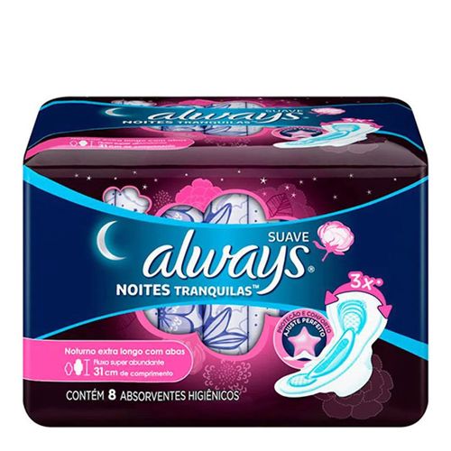 Absorvente-Always-Malha-Suave-Mega-Noturno-com-Abas-8-unidades Absorvente-Always-Malha-Suave-Mega-Noturno-com-Abas-8-unidades
