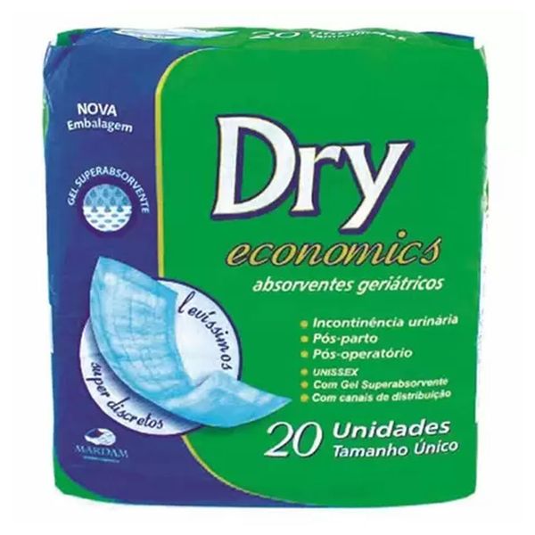 Absorvente geriátrico dry c/20 unidades