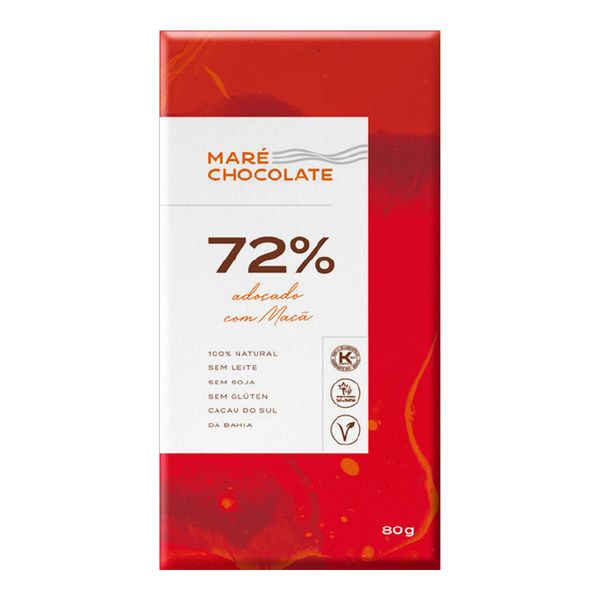 Chocolate 72% Mare Adoçado com Maçã 80g