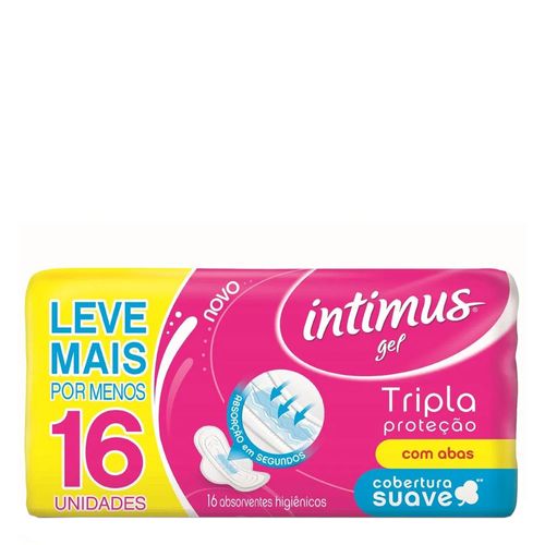 Absorvente Intimus Gel Tripla Proteção Cobertura Suave com Abas - 16 unidades