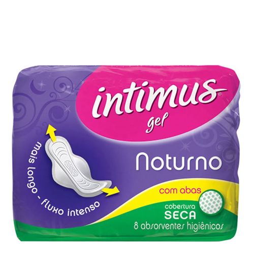 Absorvente Intimus Gel Noturno com Abas 8 Unidades