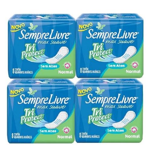 Absorvente Sempre Livre Normal S/ Abas 8 Unidades 4 Unidades Absorvente Sempre Livre Normal S/ Abas 8 Unidades 4 Unidades