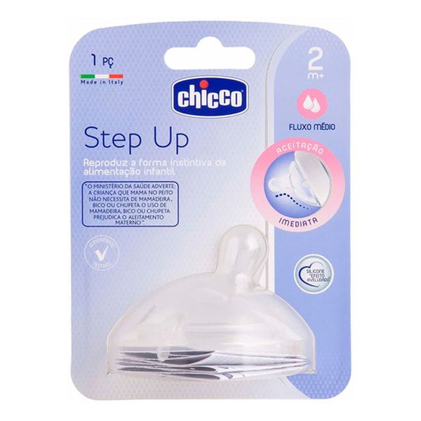 Bico Mamadeira Chicco Step Up Fluxo Médio 2M+ 1 Unidade