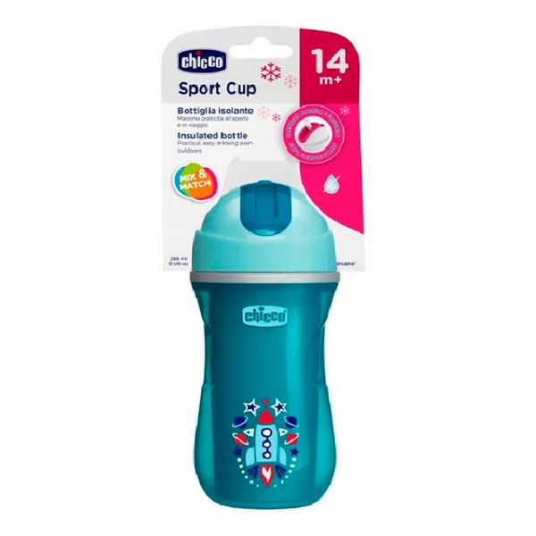 Copo Térmico Chicco Sport 14M Azul 266ml