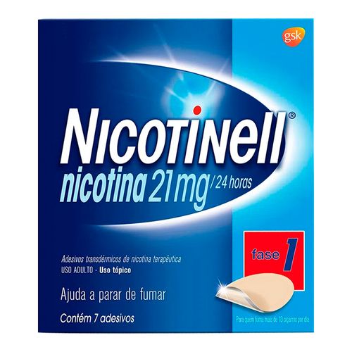 Adesivo Anti-Tabagismo Nicotinell 21mg Fase 1 7 Adesivos Transparentes Adesivo Anti-Tabagismo Nicotinell 21mg Fase 1 7 Adesivos Transparentes