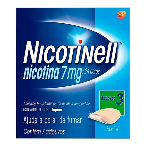 Adesivo Anti-Tabagismo Nicotinell 7mg Fase 3 7 Adesivos Transparentes Adesivo Anti-Tabagismo Nicotinell 7mg Fase 3 7 Adesivos Transparentes