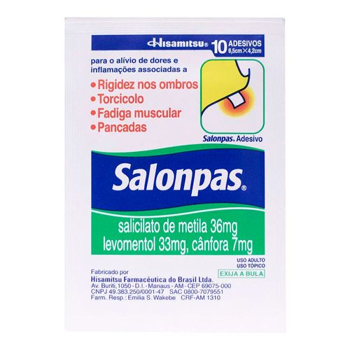 Analgésico E Anti-Inflamatório Salonpas Adesivo Pequeno 10 Unidades