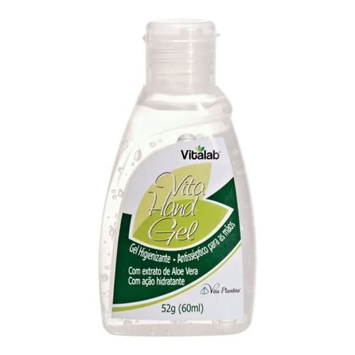 Álcool em Gel 70% Vitalab Aloe Vera Antisséptico e Hidratante 60ml