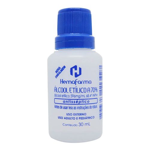 Álcool Líquido Etílico Hemafarma 30ml Álcool Líquido Etílico Hemafarma 30ml
