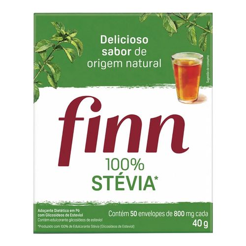 Adoçante Em Pó Finn Stévia 50 Envelopes Adoçante Em Pó Finn Stévia 50 Envelopes