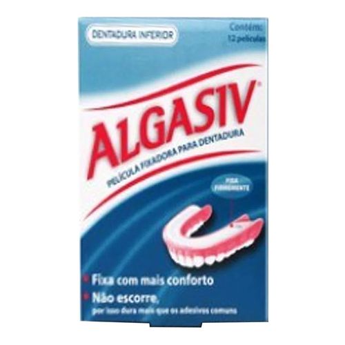 Adesivo Para Dentadura Inferior Algasiv 12 unidades Adesivo Para Dentadura Inferior Algasiv 12 unidades