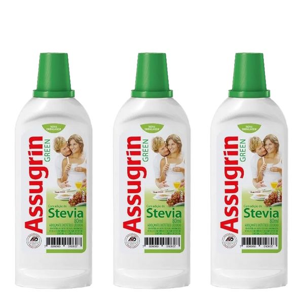 Adoçante Assugrin Stevia Mix 80ml 3 Unidades