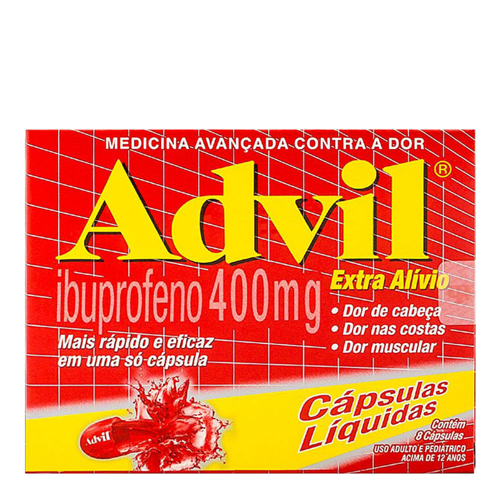Analgésico e Antitérmico Advil 400mg 8 Cápsulas + Porta Comprimidos