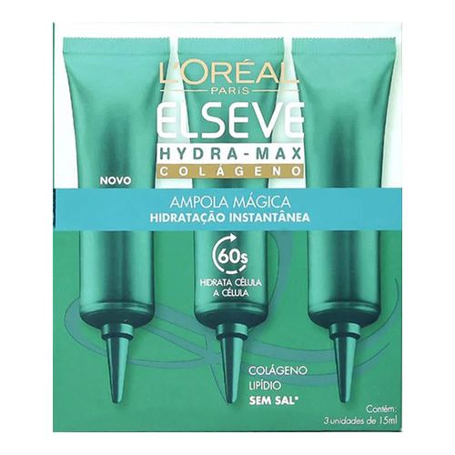 Ampola de Tratamento Elsève Hidramax Colágeno 15ml 3 Unidades Ampola de Tratamento Elsève Hidramax Colágeno 15ml 3 Unidades
