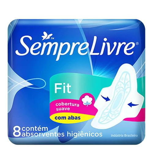 Absorvente Sempre Livre Fit Suave Com Abas 8 unidades Absorvente Sempre Livre Fit Suave Com Abas 8 unidades