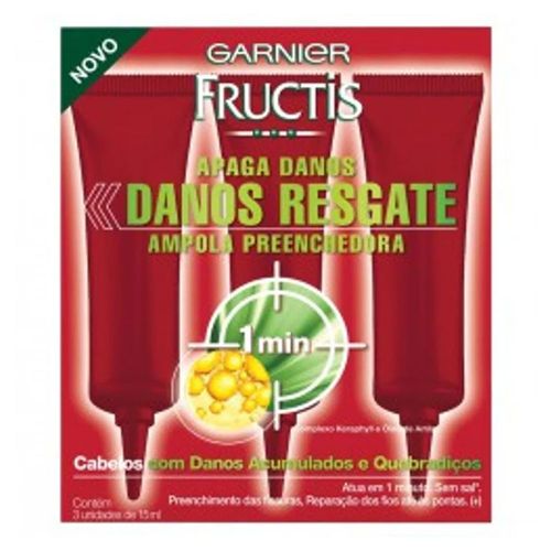 Ampola de Tratamento Garnier Fructis Apaga Danos 15ml - 3 unidades Ampola de Tratamento Garnier Fructis Apaga Danos 15ml - 3 unidades