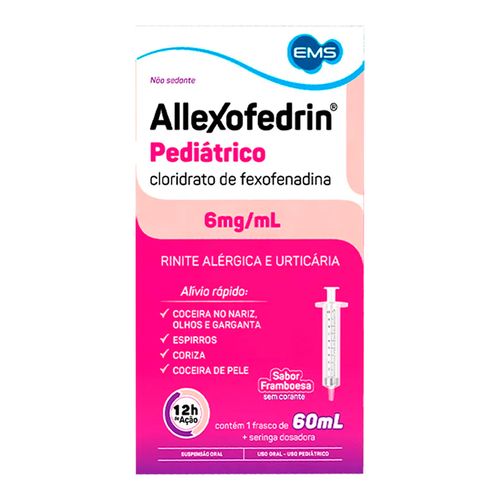 Antialérgico Allexofedrin Pediátrico Fexofenadina 6Mg/Ml 60Ml Suspensão Oral