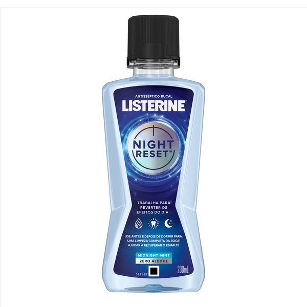 Antisséptico Bucal Listerine Night Reset 200ml Enxaguatório Bucal Listerine Night Reset 200ml