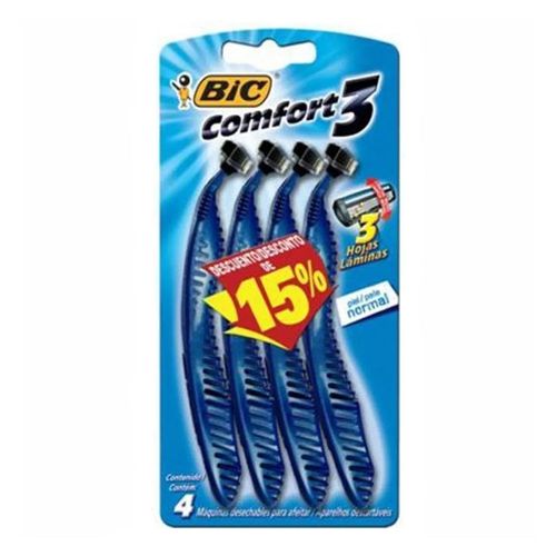 Aparelho de Barbear Bic Comfort 3 4 Unidades Aparelho de Barbear Bic Comfort 3 4 Unidades