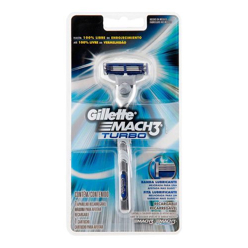Aparelho de Barbear Gillette Mach 3 Turbo + Carga Aparelho de Barbear Gillette Mach 3 Turbo + Carga